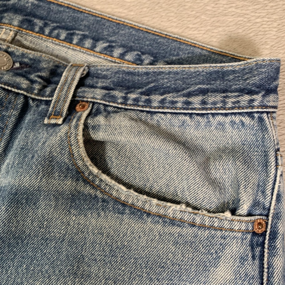 Vintage Levis 501xx Jeans 38x36 (Actual 34x34) Blue Light Straight USA Made 90s - Picture 3 of 16